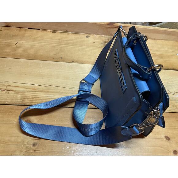 Steve Madden Bevelyn Satchel Crossbody Purse. Top handle. Blue. - Picture 9 of 9